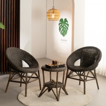 (익일배송) 이본T테이블세트(브라운/화이트/내추럴)