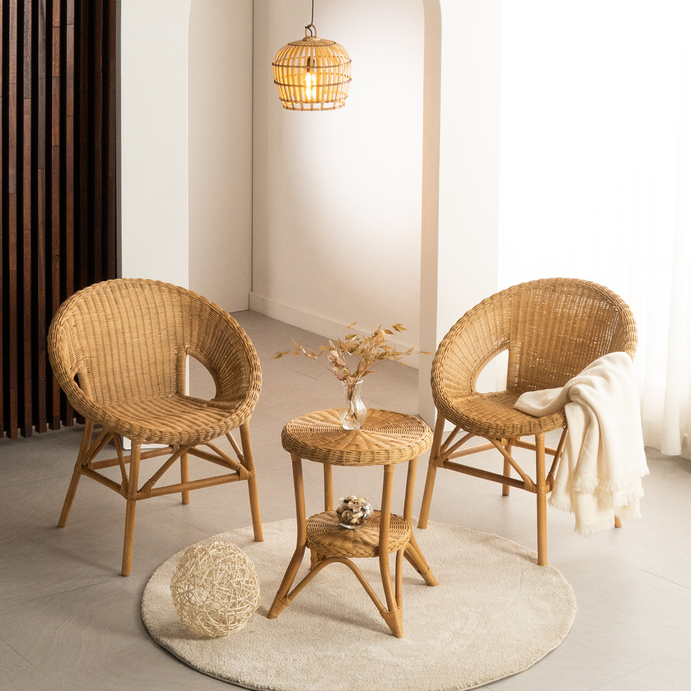 (익일배송) 이본T테이블세트(브라운/화이트/내추럴)