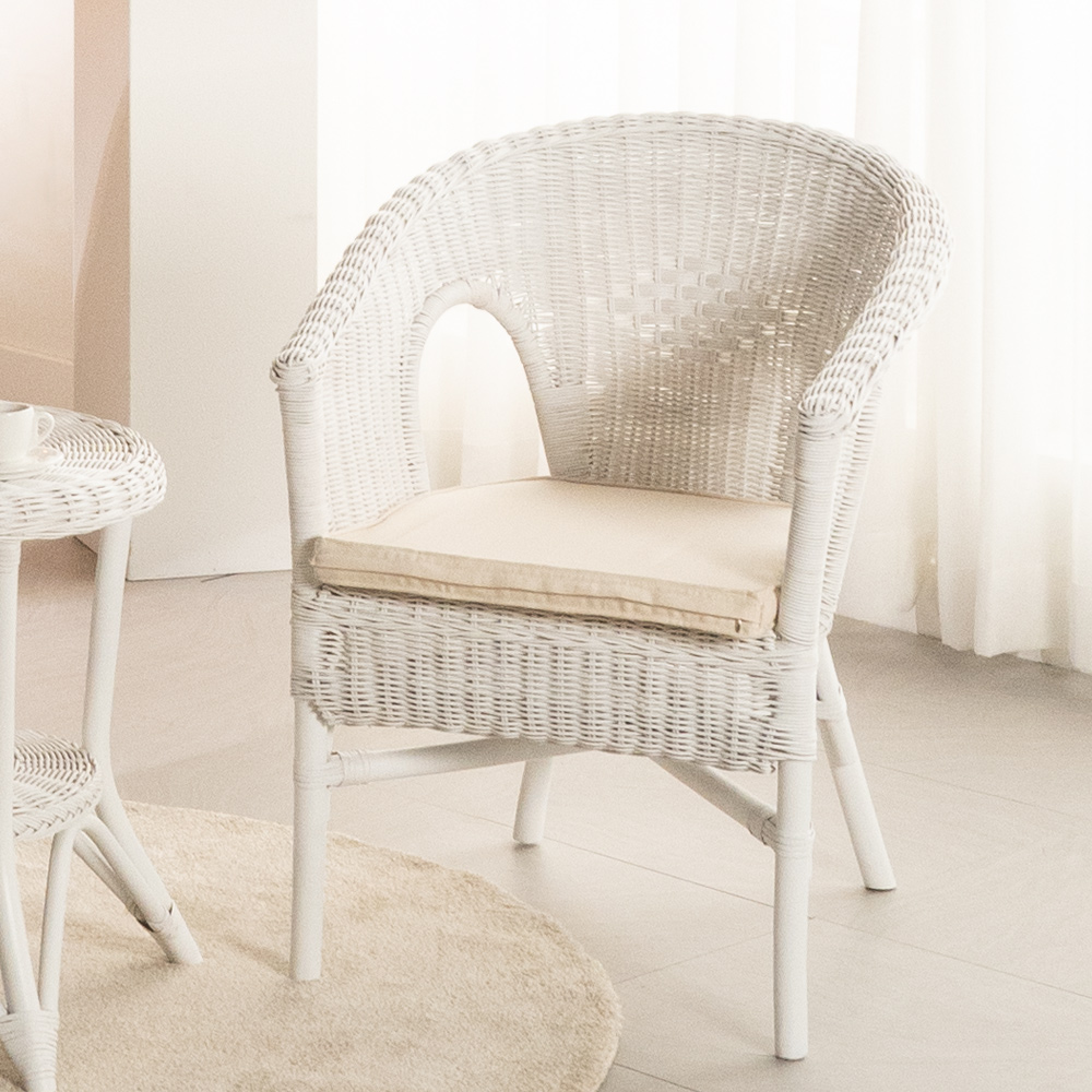 벨리아1인라탄체어(브라운/화이트/내추럴)