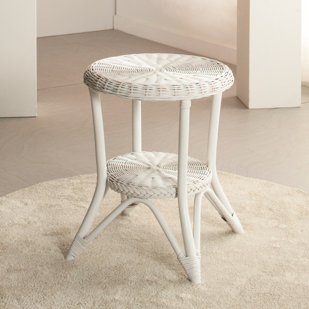 벨리아라탄원형테이블(브라운/화이트/내추럴)