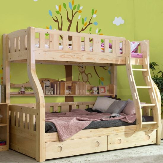 토마스패밀리형3인용원목침대프레임