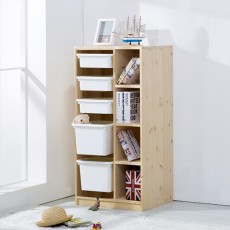 레이원목바구니수납장