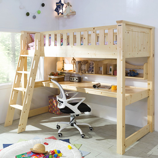 (5%추가할인/익일배송) 스마트키높이벙커침대프레임+책상형(매트리스업그레이드)