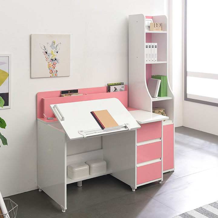 레이각도조절1인책상멀티세트(핑크/그린/애쉬)