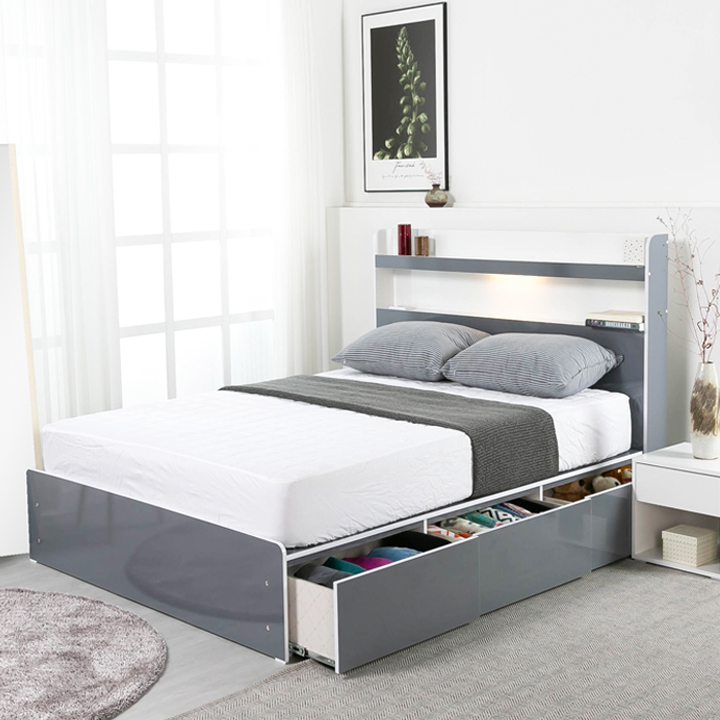 루시퍼수납형조명침대프레임(슈퍼싱글/퀸)