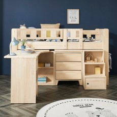 (착불) 제이미원목낮은책상형벙커침대프레임