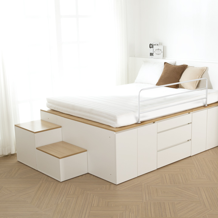 (착불) 데니스수납평상형Q침대프레임(DNQSET5)