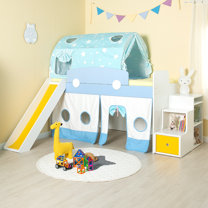 (착불) 에보니아 미끄럼틀 플레이 아지트 벙커침대 프레임