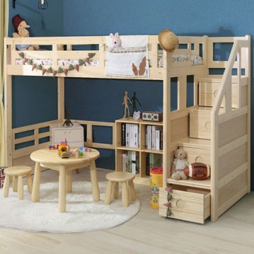 (익일배송) 미키키높이벙커계단수납형침대프레임(슈퍼싱글)(매트리스업그레이드)