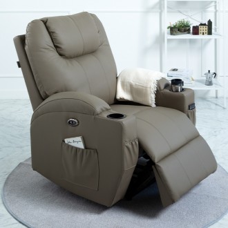 (익일배송) 코모드에어레더1인용전동리클라이너(컵홀더형)