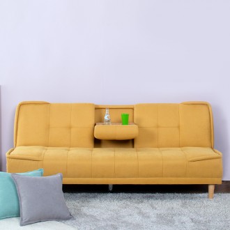 씨어터컵홀더3인용소파베드(패브릭)