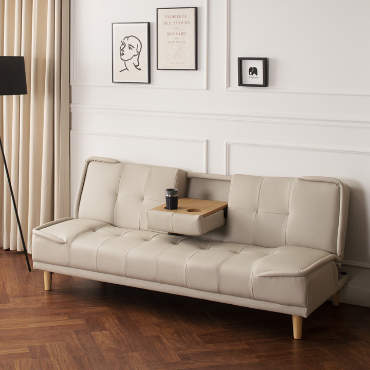 (본사몰단독상품/익일배송) 프리미엄뉴리도컵홀더소파베드(패브릭/에어레더)