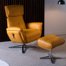 (익일배송) 기네스라운지회전소파의자+풋스툴(천연면피소가죽)