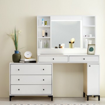 (착불) 아이비수납화장대세트(조명거울)