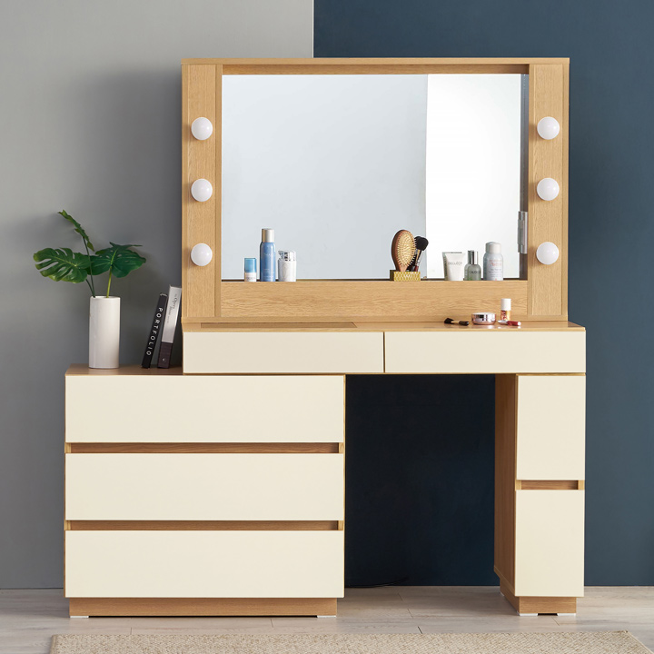 (착불) 아일로수납화장대세트800(셀럽조명거울)