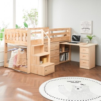 (착불) 스페이스뉴송원목책상벙커침대(싱글/슈퍼싱글)