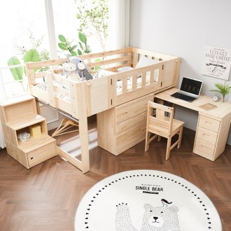 (착불) 스페이스뉴송원목책상벙커침대(출입문형)(싱글/슈퍼싱글)