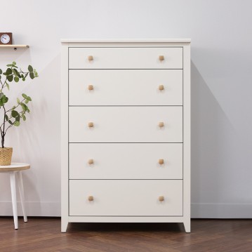 하리쉬3자5단원목서랍장(화이트)