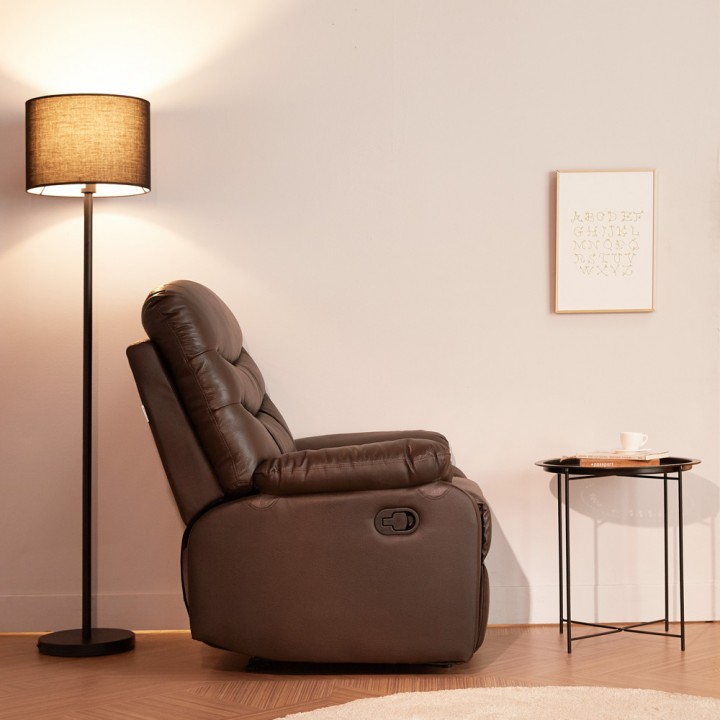 (NEW) 럭스천연소가죽1인용리클라이너(수동)