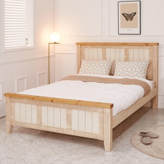 로망스빈티지원목침대(슈퍼싱글/퀸)