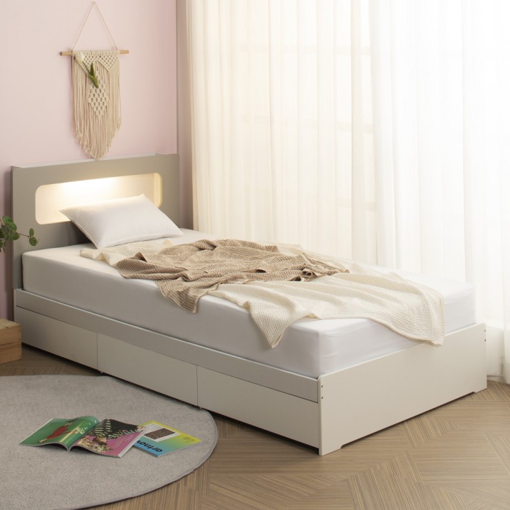 (착불) 브릭스LED조명수납침대(슈퍼싱글/퀸)