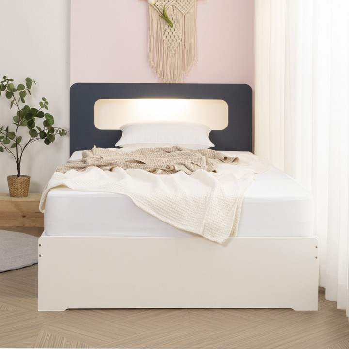(착불) 브릭스LED조명수납침대(퀸)