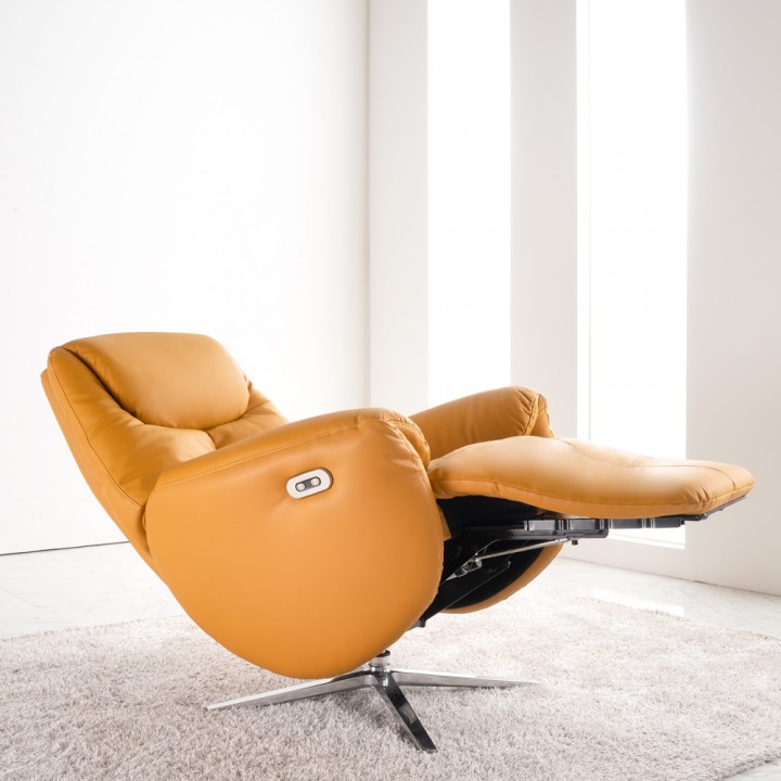 로제전동라운지회전리클라이너(천연면피소가죽)