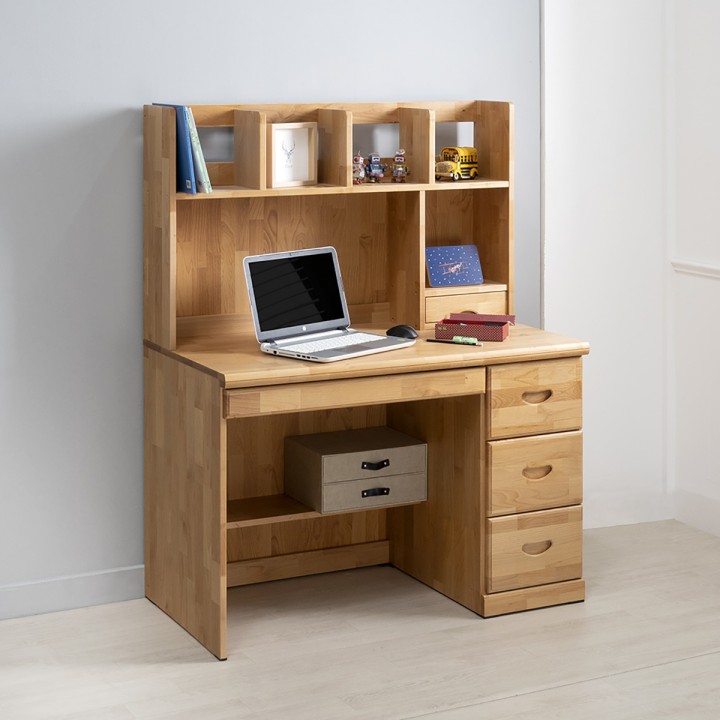 엘다원목편수책상3단서랍(책꽂이포함)