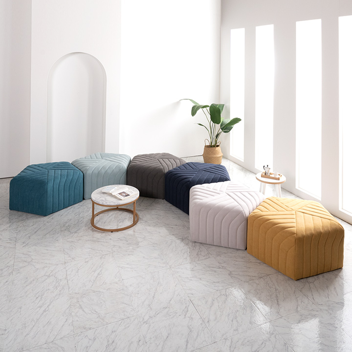 (단독특가) 클로버5각패브릭BIG스툴의자