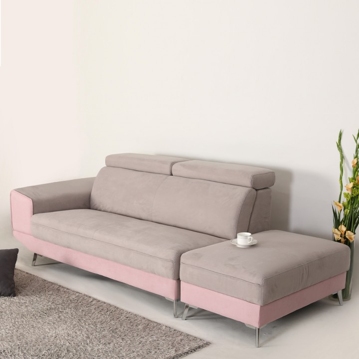 (착불) 마크아쿠아스웨이드4인용소파(스툴포함)