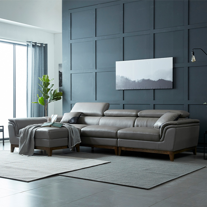 (착불) 프레드에어레더4인용쇼파