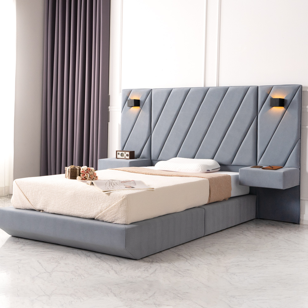 (착불) 마테오높은헤드고급아몬드원단침대SS