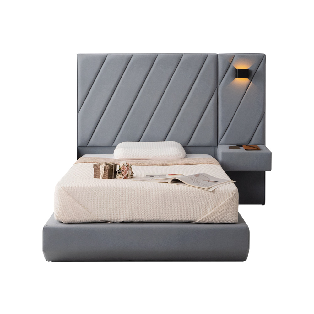 (착불) 마테오높은헤드고급아몬드원단침대SS