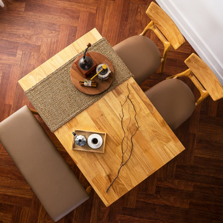 시온고무나무원목4인용식탁테이블