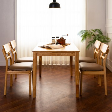 시온고무나무원목4인용식탁테이블세트