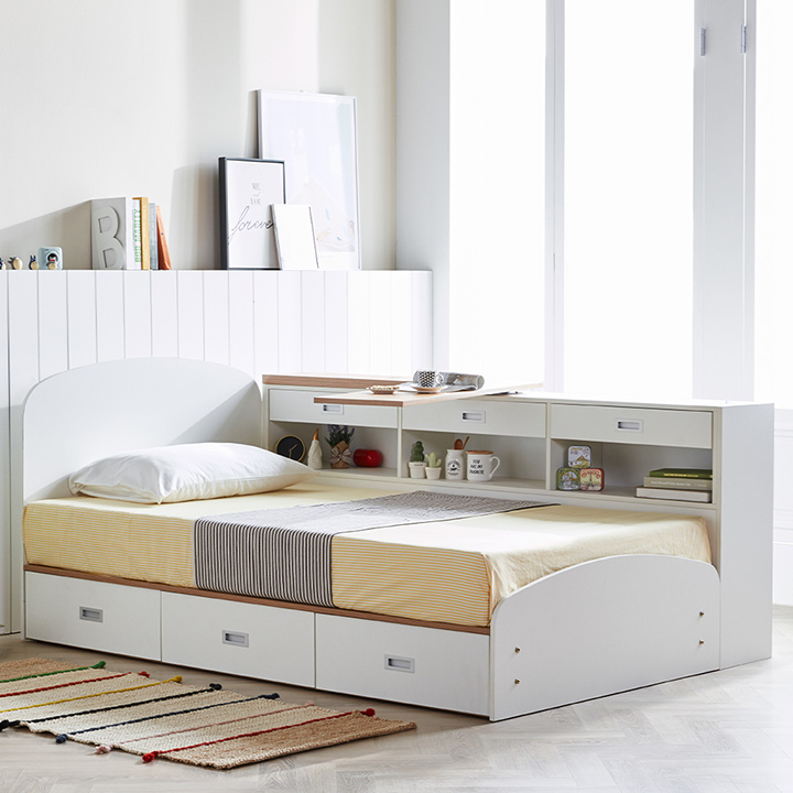 (착불) 리오책장책상형수납침대(슈퍼싱글/퀸)