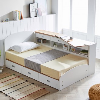 (착불) 리오책장책상형수납침대(슈퍼싱글/퀸)