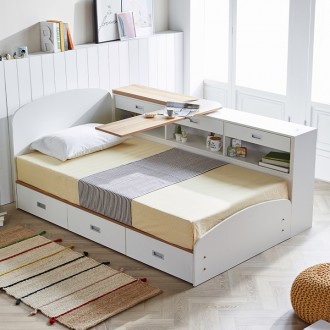 (착불) 리오책장책상형수납침대(슈퍼싱글/퀸)