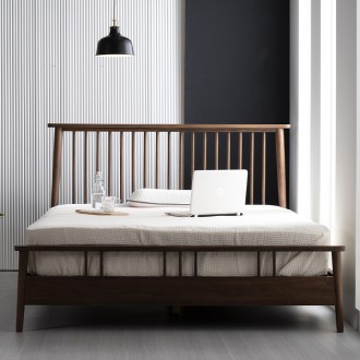 (착불)테미스호두나무원목침대(Q)