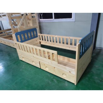 [B등급] 211007-3 레이투톤단층침대_하부서랍포함_싱글_네추럴+블루