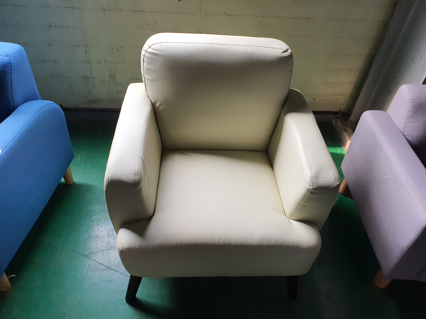 [B등급] 211019-6 칸나1인소파_인조가죽_아이보리