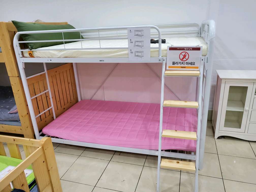 [B등급] 20211021-s10 라이프철재이층_목물_B타입_화이트 (매트제외, 발판포함)