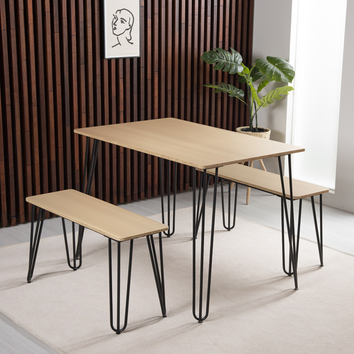 (신상품특가) 제니퍼직사각테이블세트(테이블1개+벤치2개)