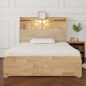 (착불) 셀틱LED수납원목침대(2서랍)(슈퍼싱글)