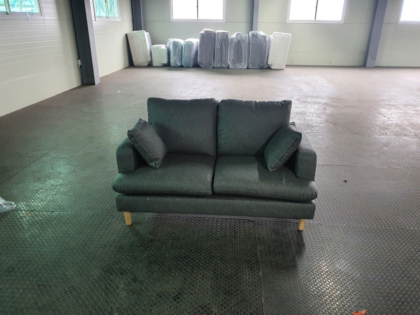 [B등급] 211025-1(OP-2) 디바2인소파_패브릭룩인조가죽_그레이